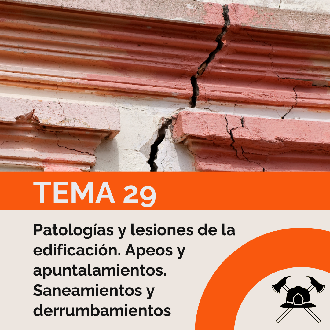 Tema 29: Patologías y lesiones de la edificación. Apeos y apuntalamientos. Saneamientos y derrumbamientos.